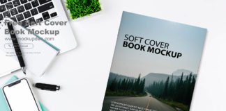 Free Soft cover Book Mockup PSD Template