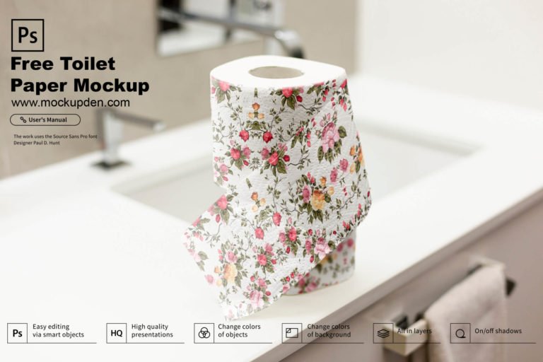 Free Toilet Paper Mockup PSD Template