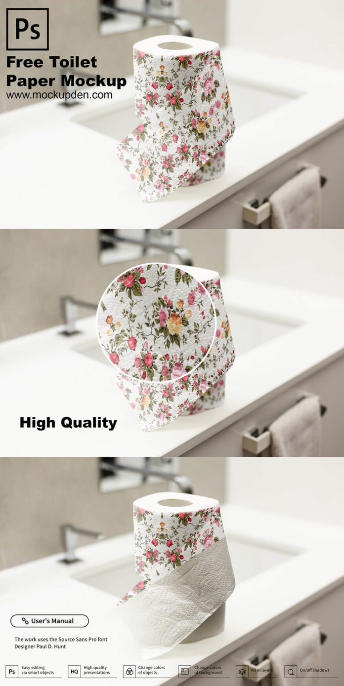 Download 15+ Free Creative Toilet Paper Mockup PSD Templates