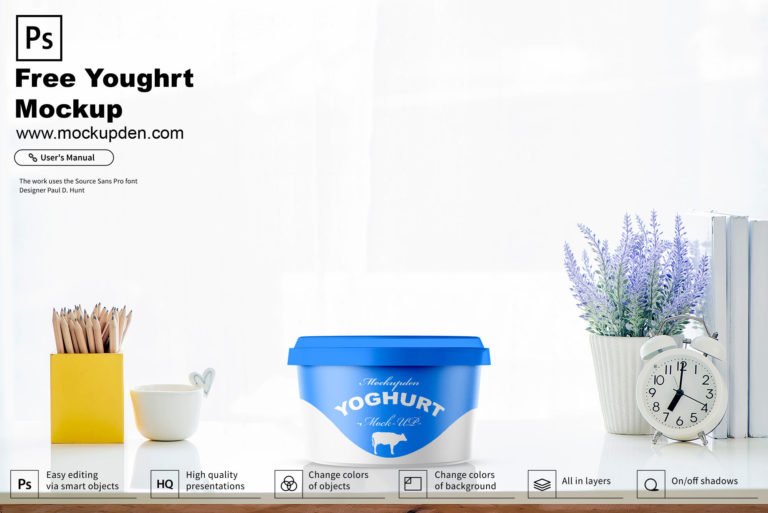 Free Yogurt Mockup PSD Template