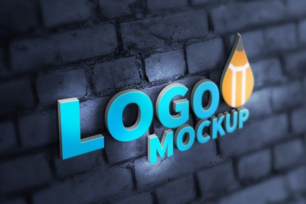3D Logo Design PSD Customizable Template