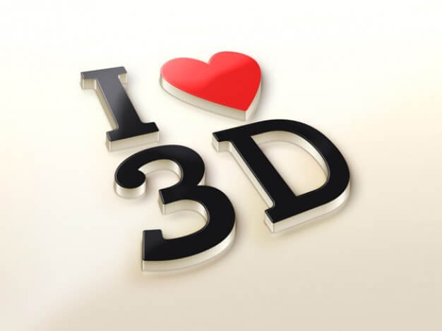 3D Logo Realistic Mockup With Heart Mockup