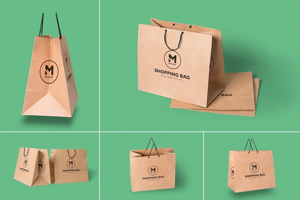 5 Paper Shopping Bag Mockups