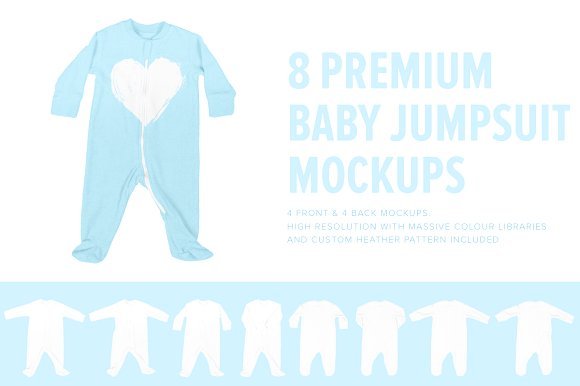 Baby Jumpsuit Mockup PSD