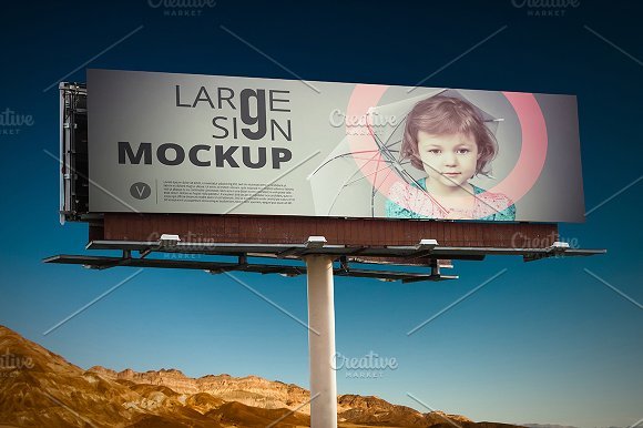 Baby Photo Print Billboard Mockup