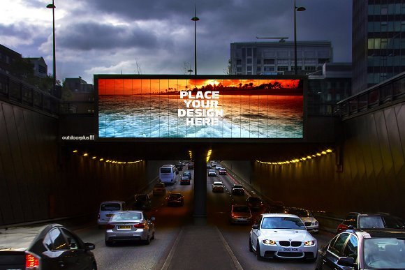 Beach Theme Printed Billboard Mockup