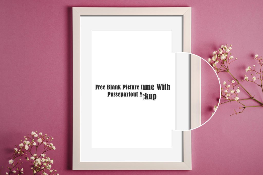 Free Blank Picture Frame With Passepartout Mockup