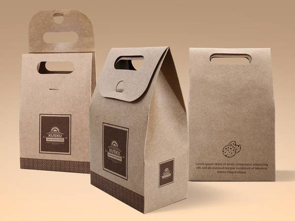 Cake and Cookie Hand Kraft Paper Bag Mockup