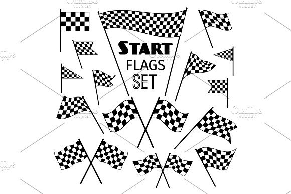 Checkered flag icons Mockup