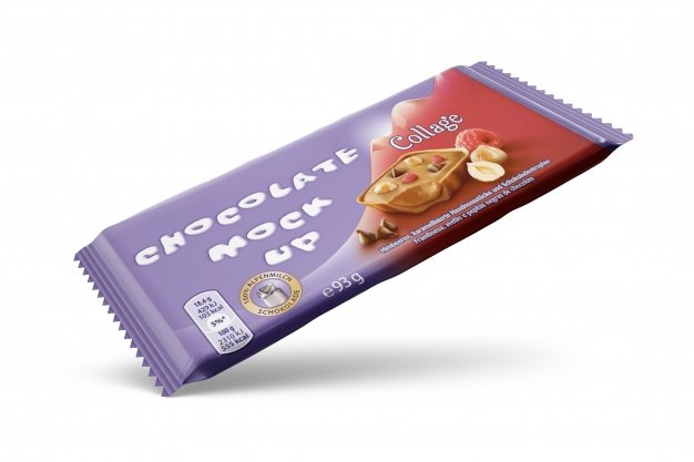 Chocolate Plastic packaging PSD Mockup