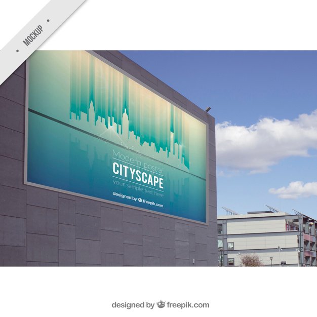 Cityscape Print Billboard Mockup