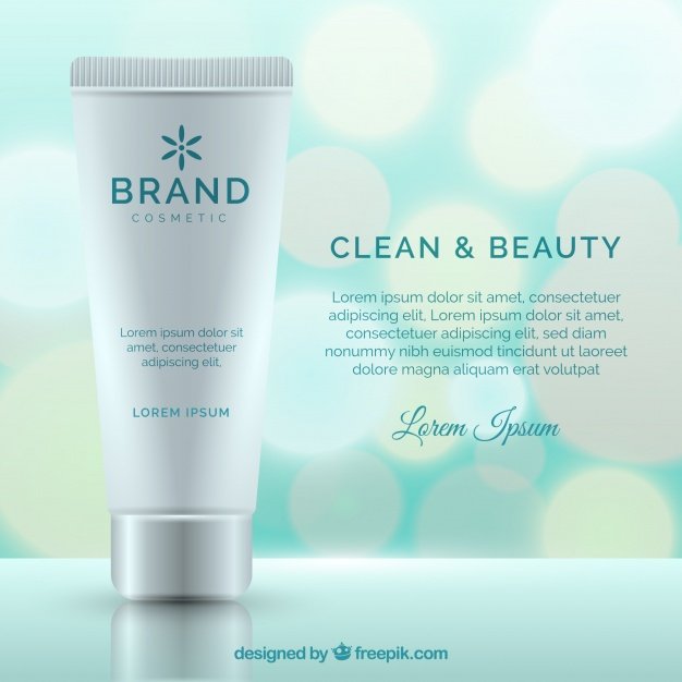 Clean Cosmetic Bottle Vector Format