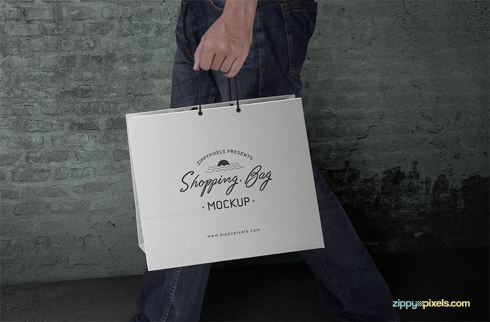 Customizable Free Shopping Bag Mockup PSD
