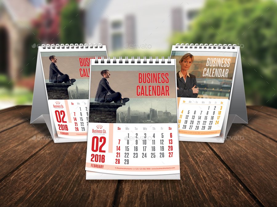 Desk and Calendar Mockup PSD