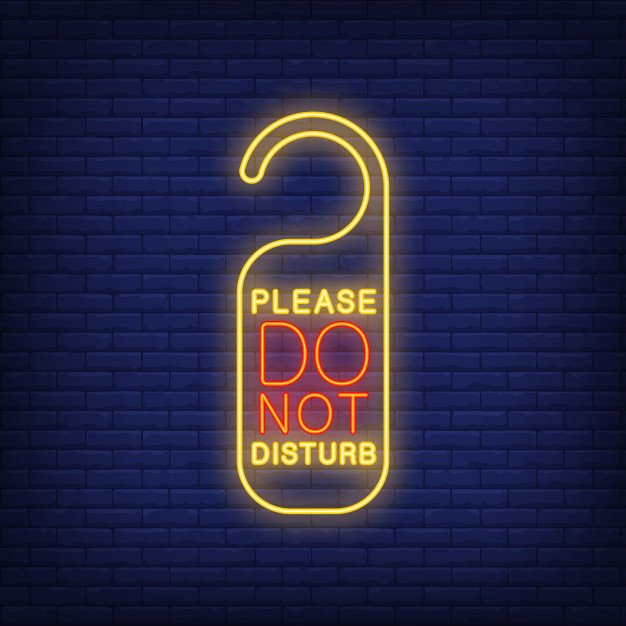 Do Not Disturb Neo Door Sign Vector Illustration