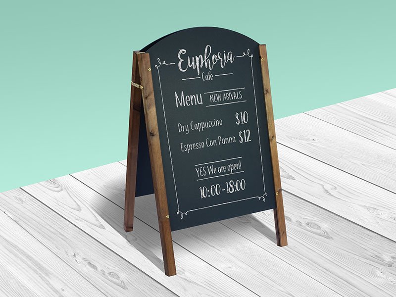 Emphasis Wooden Chalkboard with Stand Illustration