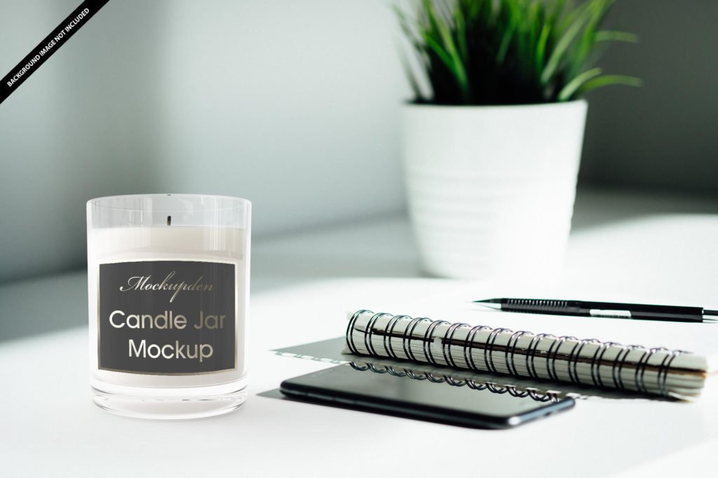 Free Simple Candle Jar Mockup PSD Template