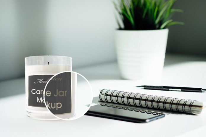 Download Free Simple Candle Jar Mockup PSD Template - Mockup Den