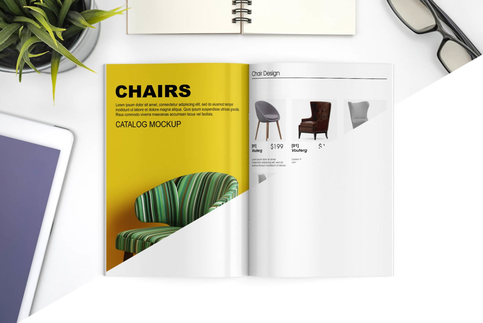 Free Catalog Mockup PSD Template Mockup Den