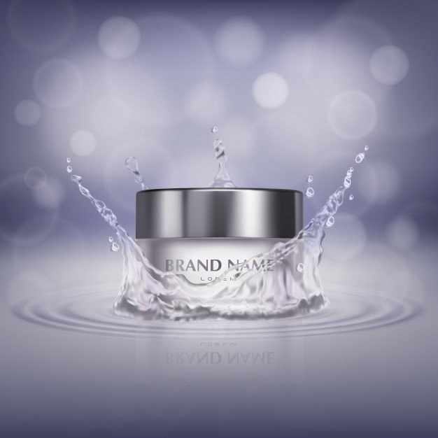 Free Cosmetic Jar Illustration With Water Splash