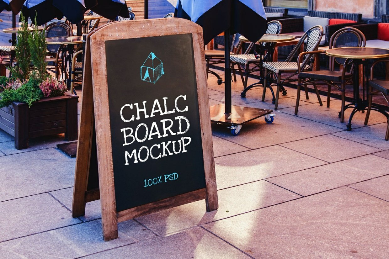 Free Editable PSD Chalkboard Mockup PSD