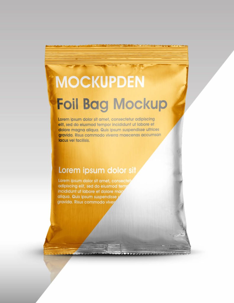 Free Aluminium Foil Bag Mockup PSD Template: - Mockup Den