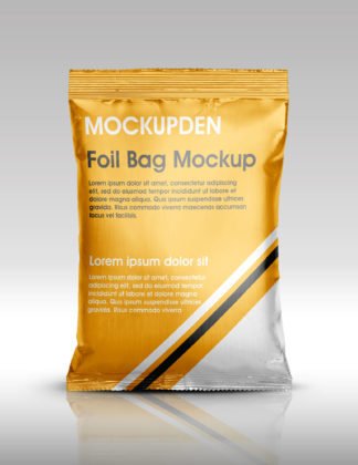 Download Free Aluminium Foil Bag Mockup PSD Template: - Mockup Den