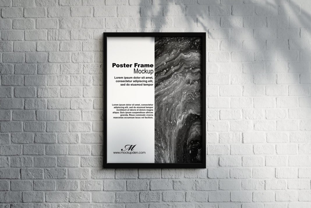 Free Poster Frame Mockup PSD Template - Mockup Den