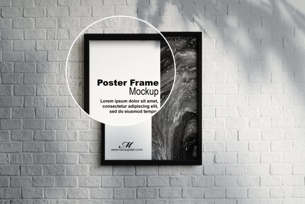 Free Poster Frame Mockup PSD Template