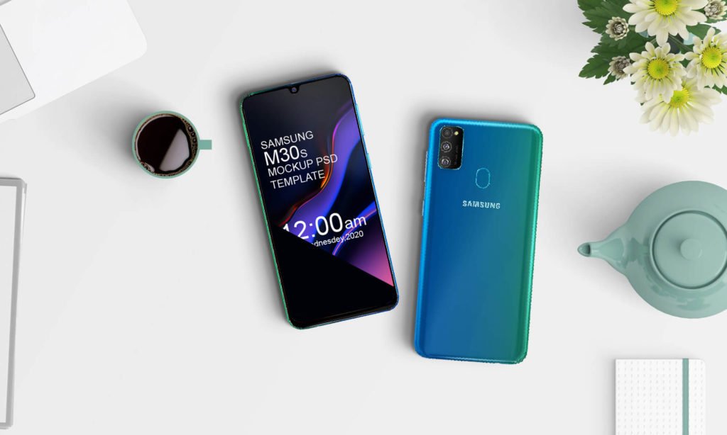 Free Samsung M30s Phone Mockup PSD Template