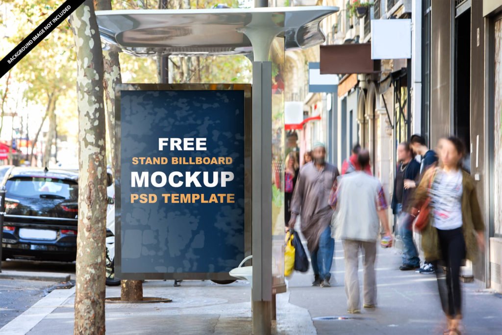 Free Stand Bill Board Mockup PSD Template