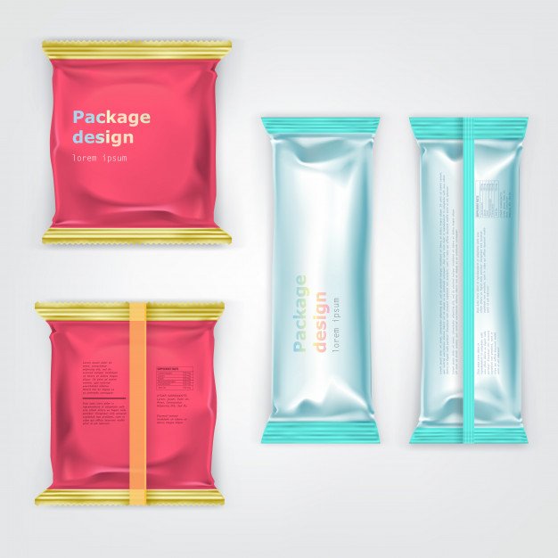 Free Vector Foil Food Package Mockup PSD