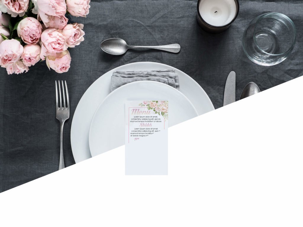 Free Wedding Menu Card Mockup PSD Template