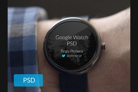 Google Watch Design Template in PSD Format