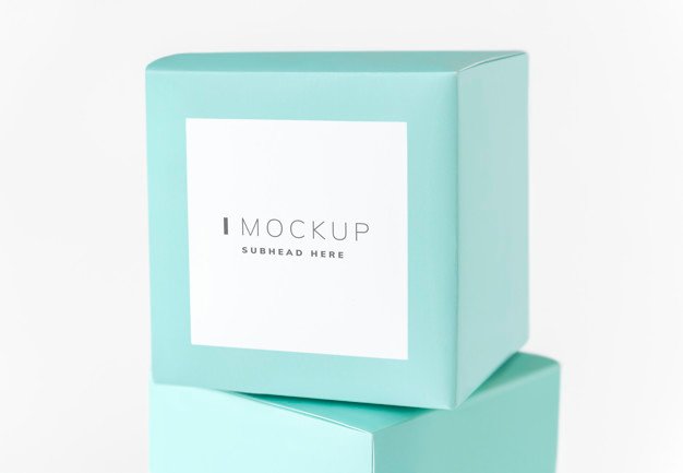 Green Color Product Cardboard Package Box PSD Mockup: