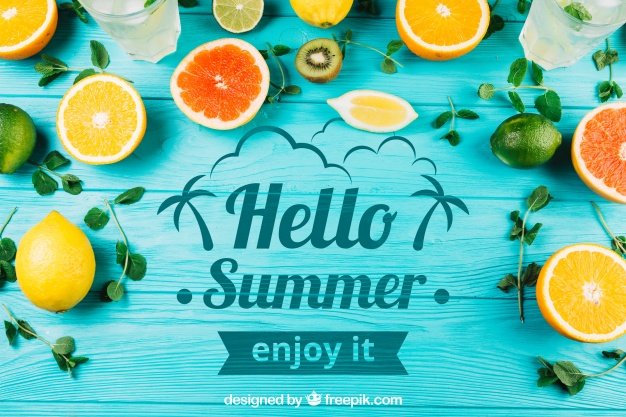 Hello Summer Party Flyer Background PSD