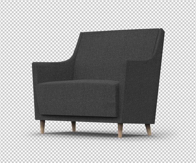 Isolated gray armchair Premium Psd