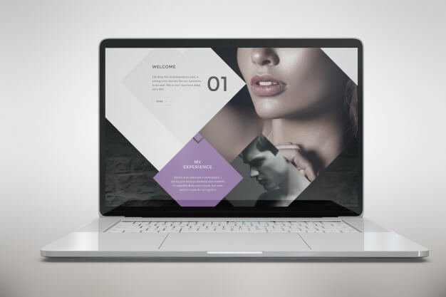 Laptop Mockup Front View PSD Template