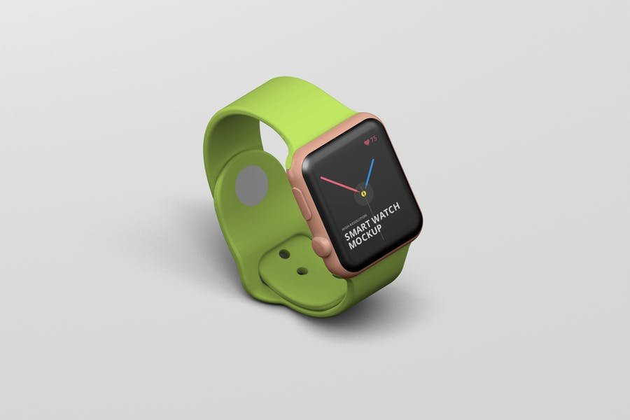 Light Green Color Smart Watch Illustration