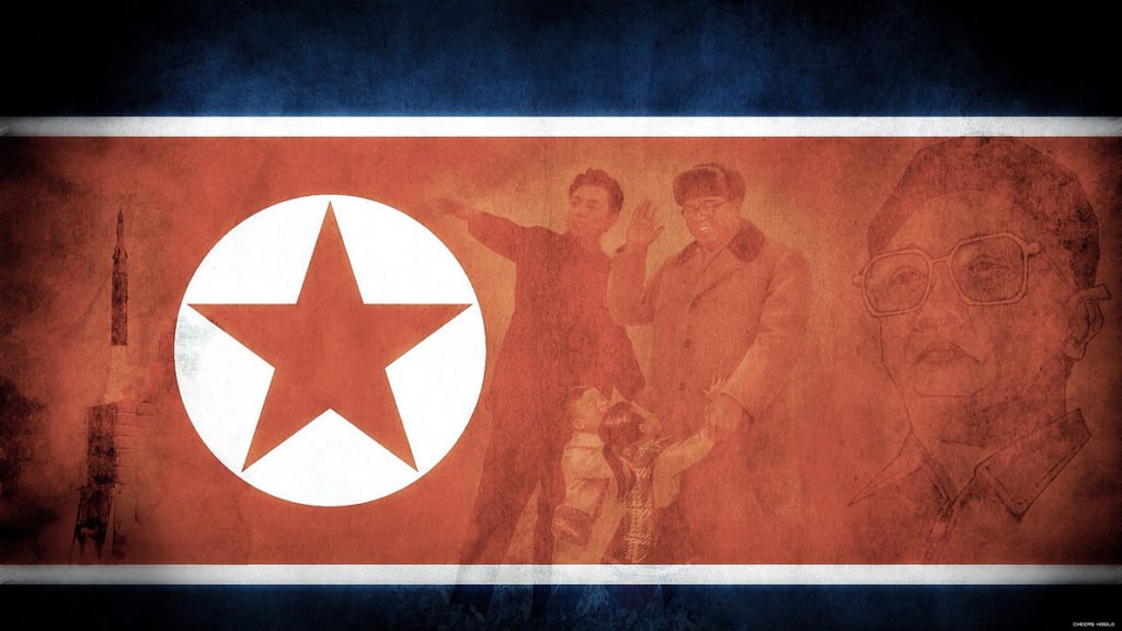 North Korea Flag Mockup