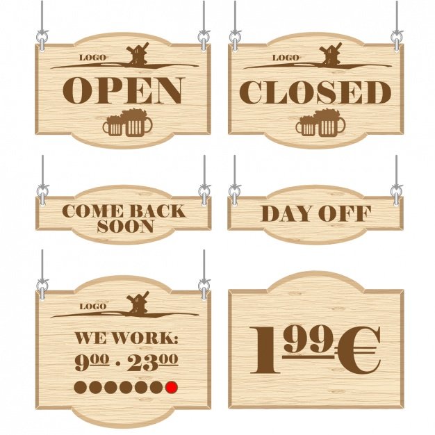 Open & Close Sign Board Vector