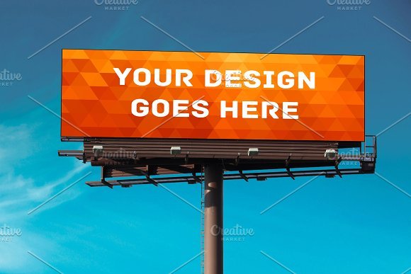 Orange Color Billboard Mockup