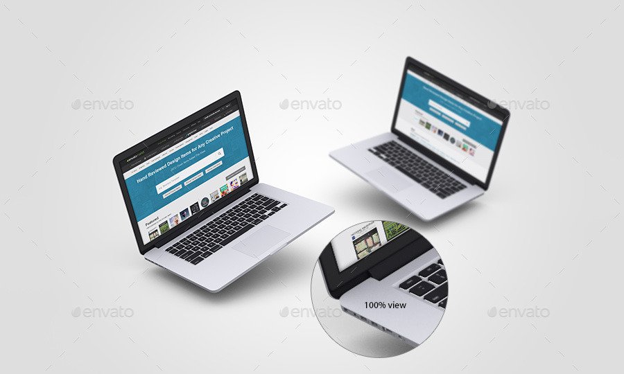 Pearl White Pro Laptop 3D Logo PSD Mockup