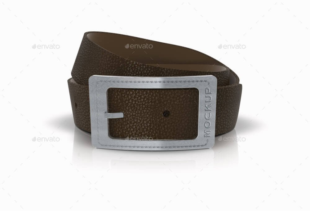 Plaque Leather Belts / Buckle Logo Mockup