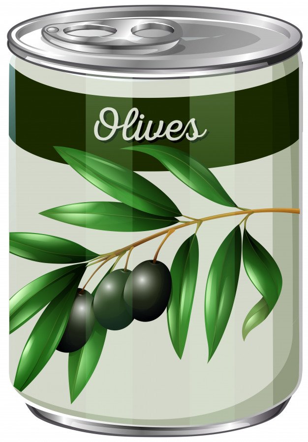 Plastic Can of Black Olives PSD Mockup