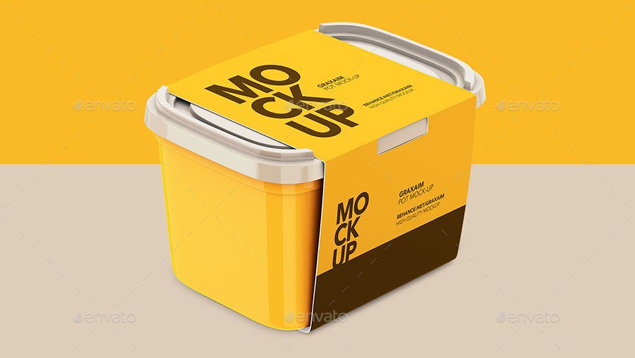 Plastic Container - With Paper Label