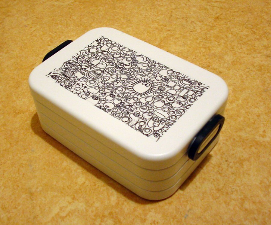 Realistic Pattern Print Lunch Box Mockup