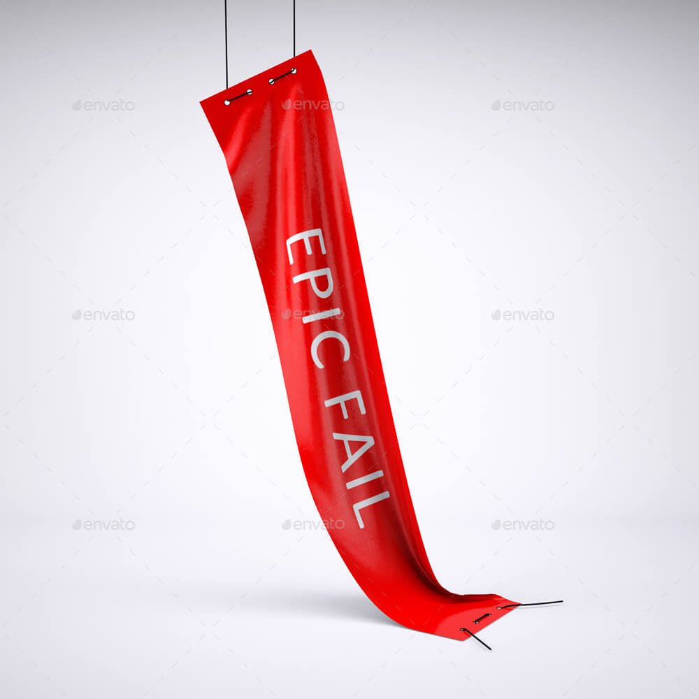 Red Slim Hanging Banner Template Design