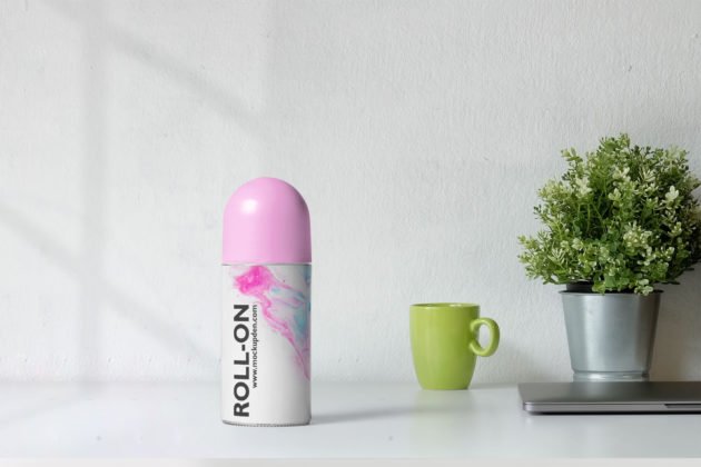 Download Free Roll-On Bottle Mockup PSD Template - Mockup Den