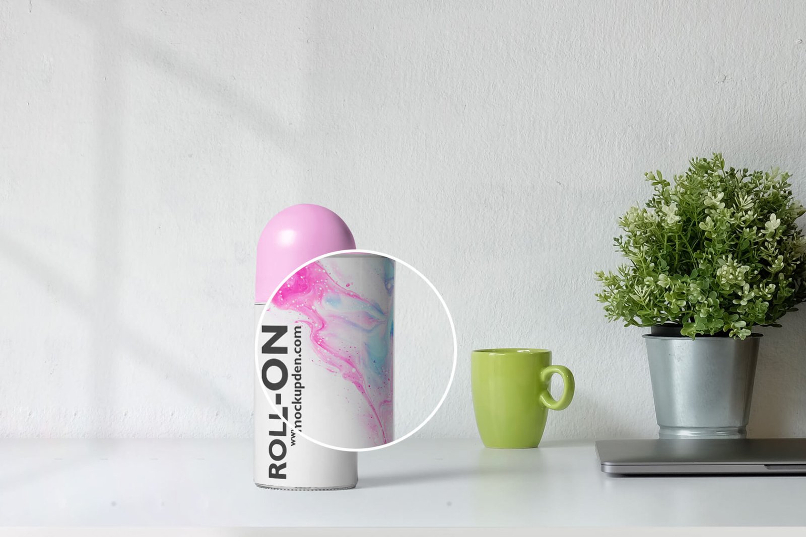 Download Free Roll-On Bottle Mockup PSD Template - Mockup Den